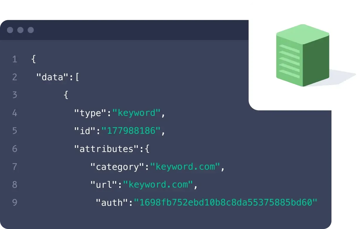 Keyword.com rank tracker API data