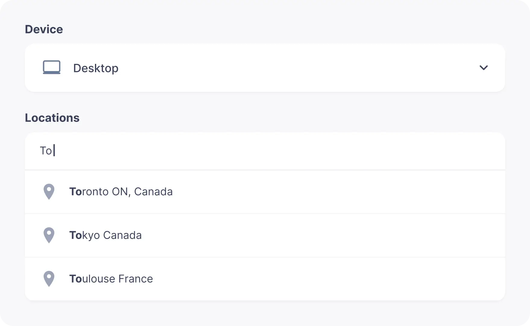 Track keywords by location and device