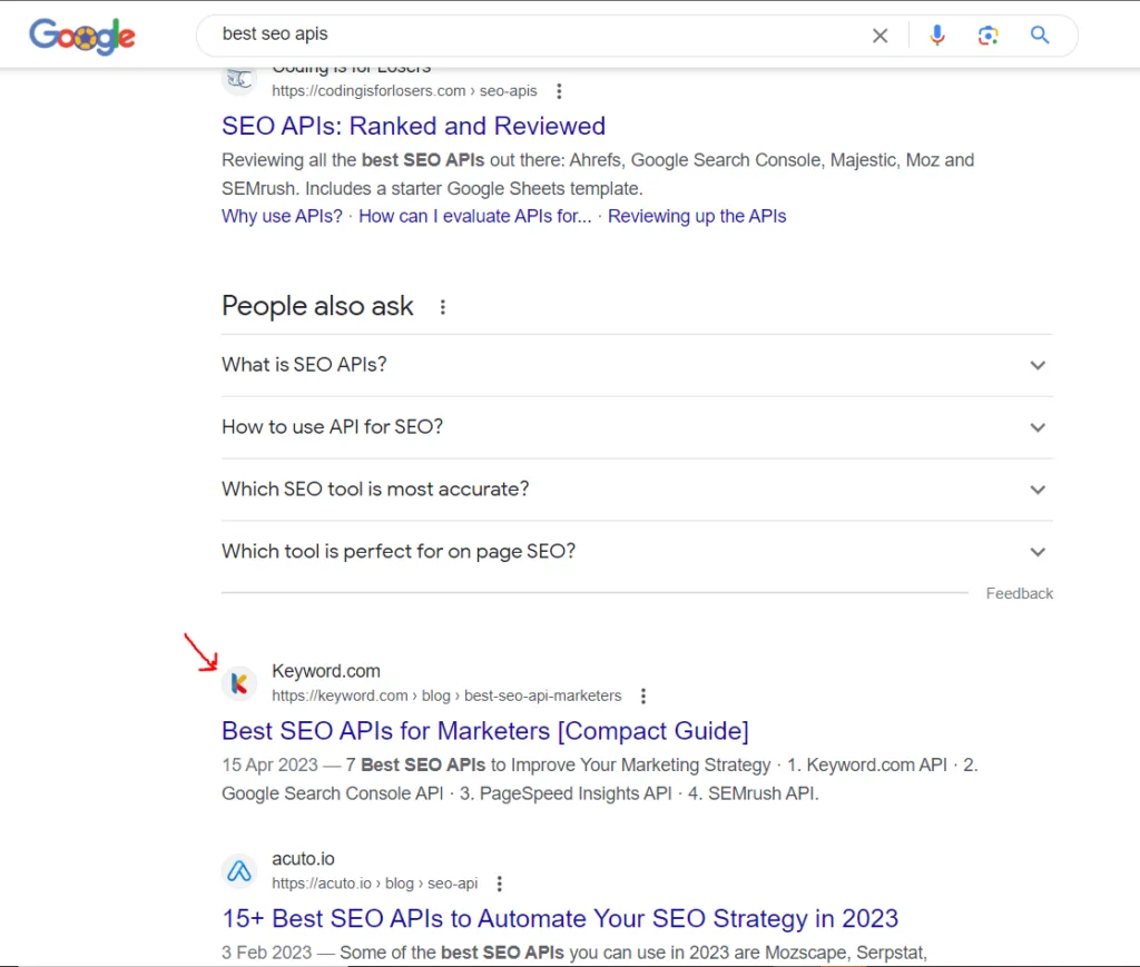 Keyword clusters can help you rank for multiple keywords - example 2