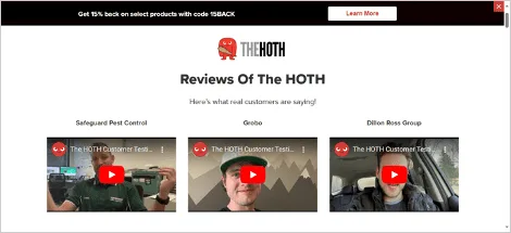 The HOTH also created another page featuring lots of video testimonials