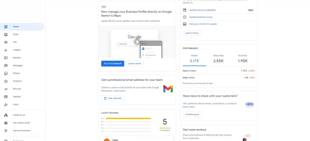 google business profile insights