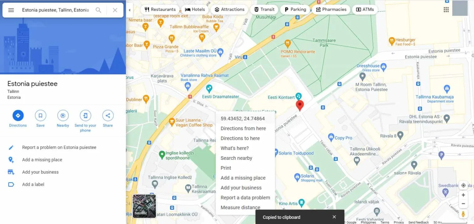 oogle maps coordinates