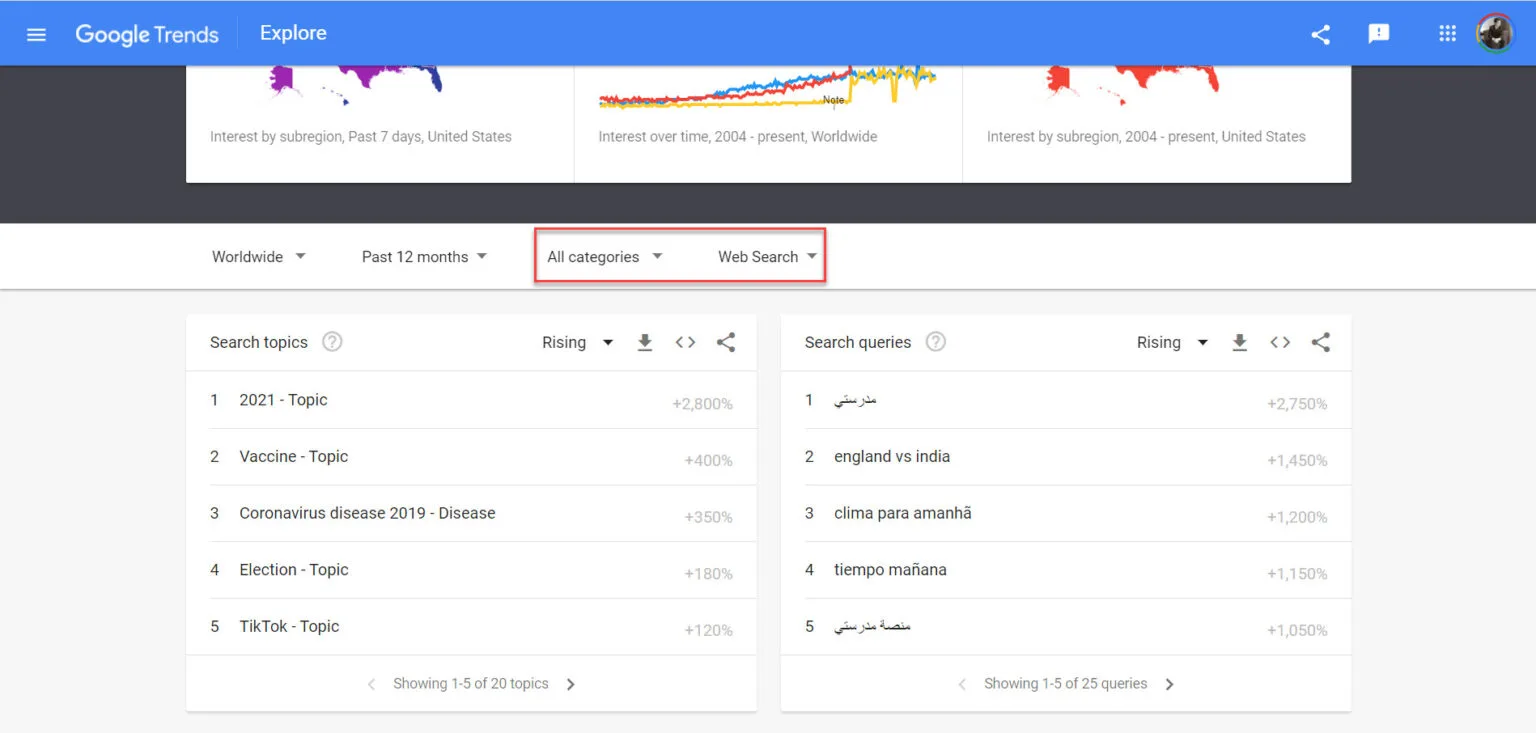 google trends explore